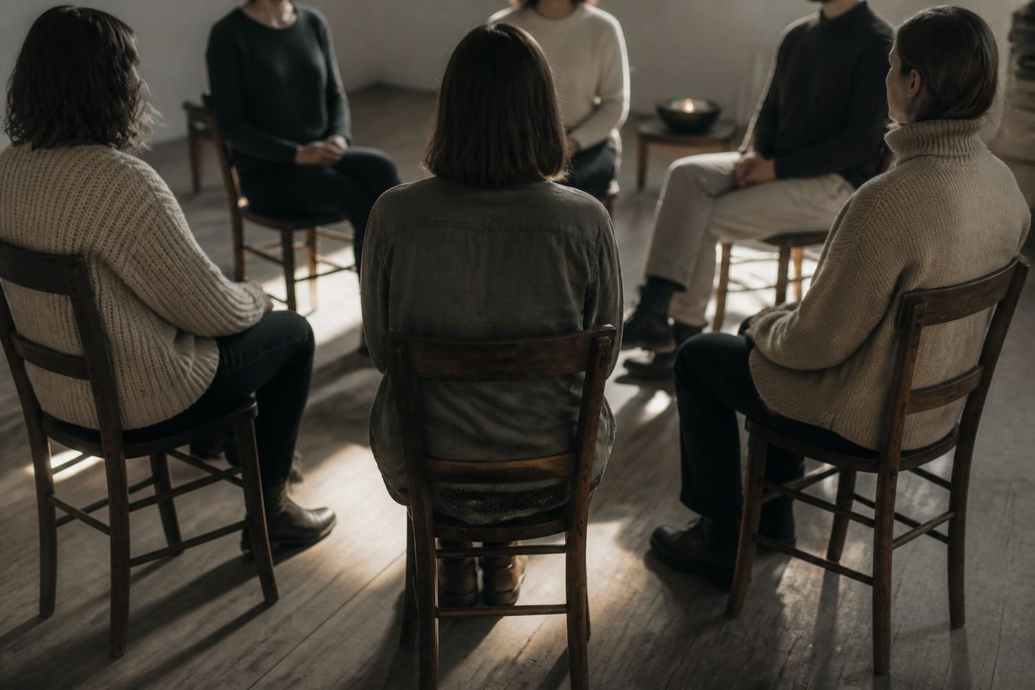 A group seated in a circle